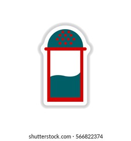 Label icon on design sticker collection salt shaker
