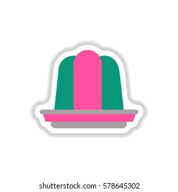 Label icon on design sticker collection jelly dessert
