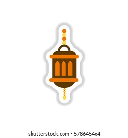 Label icon on design sticker collection Arab latern