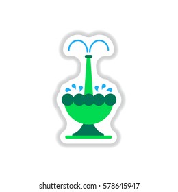 Label icon on design sticker collection fountain