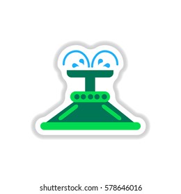 Label icon on design sticker collection fountain
