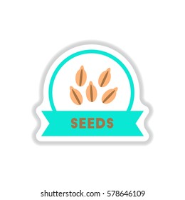 Label icon on design sticker collection kitchenware seasoning seeds with ribbon