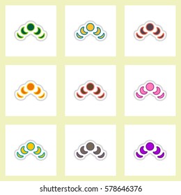 Label icon on design sticker collection ramadan Arabic sign