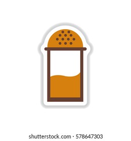 Label icon on design sticker collection salt shaker