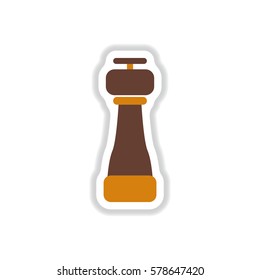 Label icon on design sticker collection pepper shaker