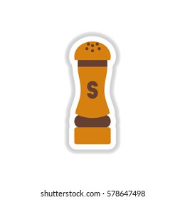 Label icon on design sticker collection salt shaker