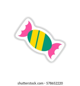 Label icon on design sticker collection bonbon candy
