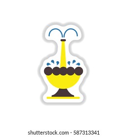 Label icon on design sticker collection fountain