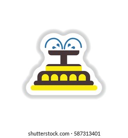 Label icon on design sticker collection fountain