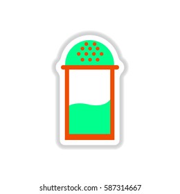 Label icon on design sticker collection salt shaker