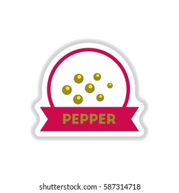 Label icon on design sticker collection kitchenware seasoning papper with ribbon
