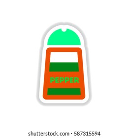 Label icon on design sticker collection pepper shaker