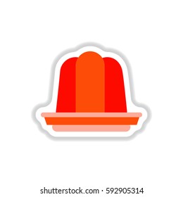 Label icon on design sticker collection jelly dessert