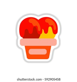 Label icon on design sticker collection ice cream