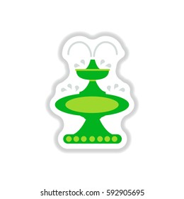 Label icon on design sticker collection fountain