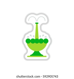 Label icon on design sticker collection fountain