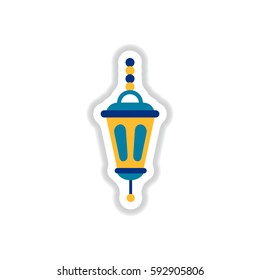 Label icon on design sticker collection Arab latern