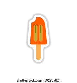 Label icon on design sticker collection ice cream