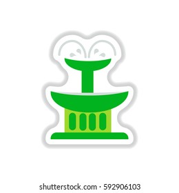 Label icon on design sticker collection fountain