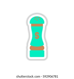 Label icon on design sticker collection salt shaker