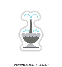 Label icon on design sticker collection fountain