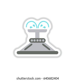 Label icon on design sticker collection fountain