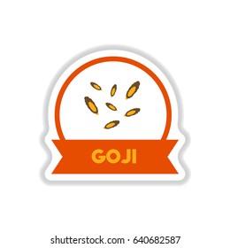 Label icon on design sticker collection kitchenware seasoning goji with ribbon