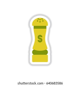 Label icon on design sticker collection salt shaker