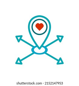 label icon on a white background, crossroads concept, vector illustration