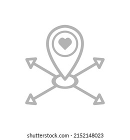 label icon on a white background, crossroads concept, vector illustration
