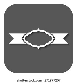 The label icon. Ribbon symbol. Flat Vector illustration. Button