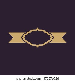 The label icon. Ribbon symbol. Flat Vector illustration
