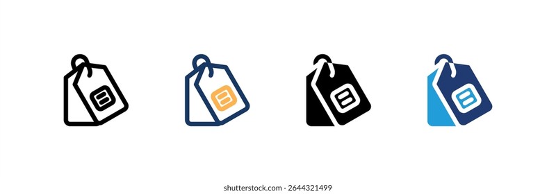 Label icon set multiple style collection. Vector illustration.