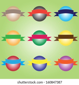 Label icon set is painted with a beautiful ribbon