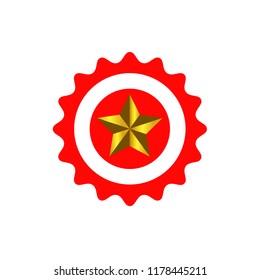 label icon simbol with star
