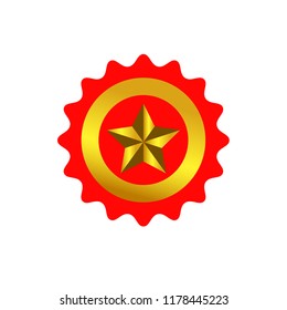  label icon simbol with star