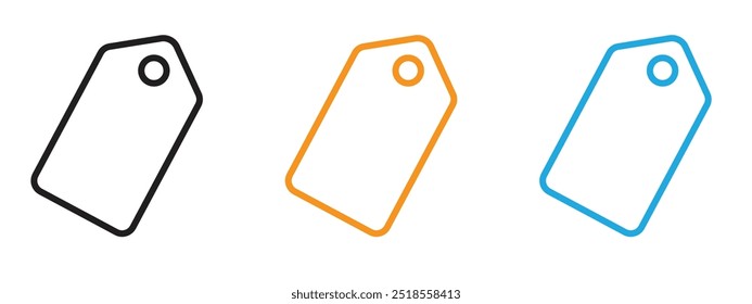 Label icon Thin line illustration set