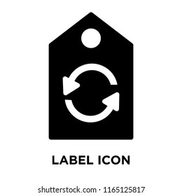 Label icon vector isolated on white background, Label transparent sign , dark pictogram