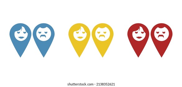 Label icons, male and female, concept icons on white background, vector illustration