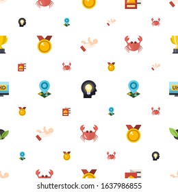 label icons pattern seamless. Included editable flat babysitting service, Creative people, restaurant menu, medal, Geo Targeting, crab, 4K Streaming icons. label icons for web and mobile.