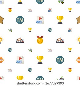 label icons pattern seamless. Included editable flat Video Compression, medal, Garden services, Trademark, bicycle parking, reward, Idea icons. label icons for web and mobile.