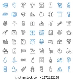 label icons set. Collection of label with parking, high voltage, syrup, qr code, badge, marker, supermarkets, mobile shopping, sale, field. Editable and scalable label icons.