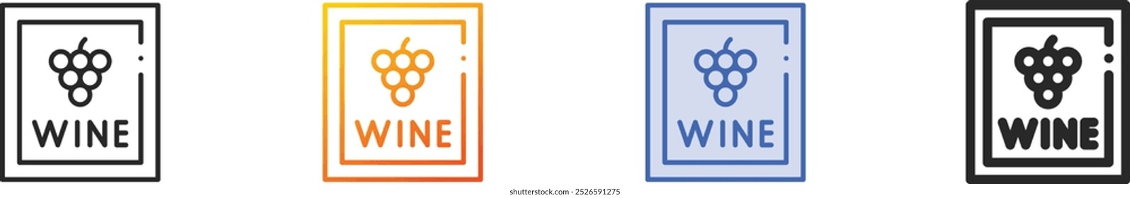 label icon.Thin Linear, Gradient, Blue Stroke and bold Style Design Isolated On White Background