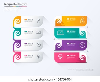 Label infographic design, Twirl tag label template. vector stock.