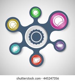 Label infographic templates with connected metaballs, stock vector