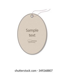 Label with an inscription and monogram. Vector version.