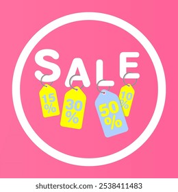 The label with an inscription sale icon. Discount symbol.