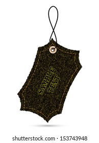 label of jeans on a white background