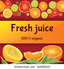 Label juice. Orange, grapefruit, lemon