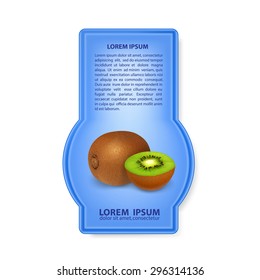 Label with kiwi. High quality vector. EPS10 vector
